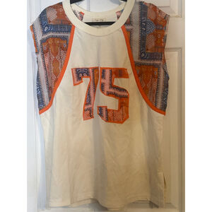 Women's Sage + Fig Short Sleeve Tee S Off-White Orange